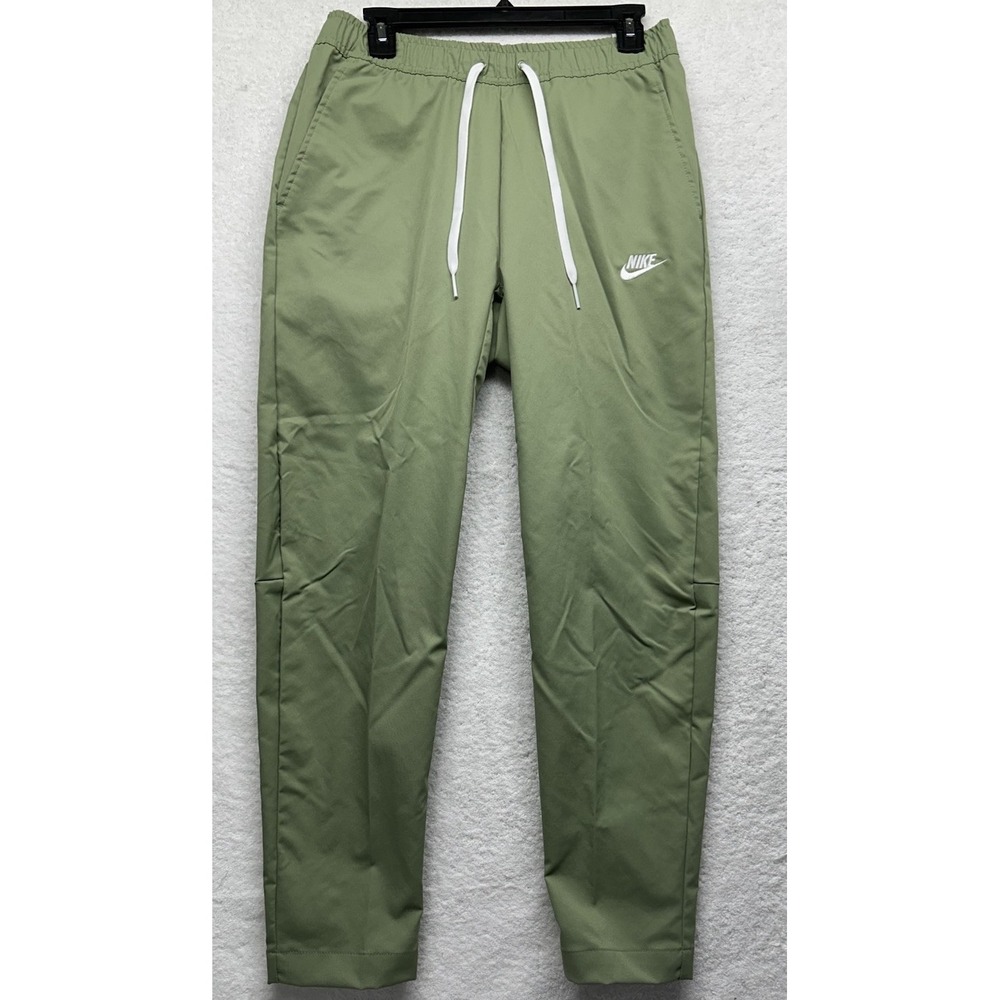 Nike Mens Size S Green Club Woven Tapered Leg Athletic Drawstring Pants (L6)